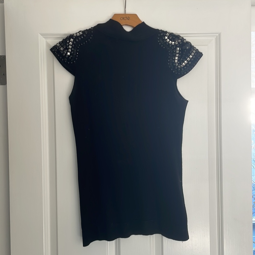 Cache Black Mock Turtleneck With Rhinestones On S… - image 6